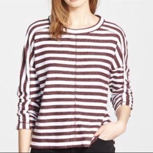 Madewell Burgundy Striped Thick Slub Top